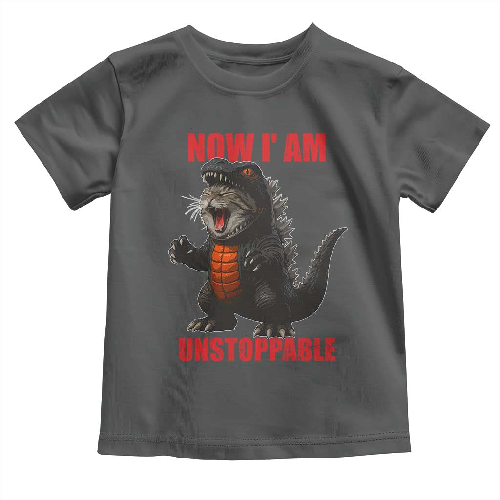 Now I Am Unstoppable Toddler T Shirt Funny Cat Japanese Anime Kawaii TS14 Dark Heather Print Your Wear
