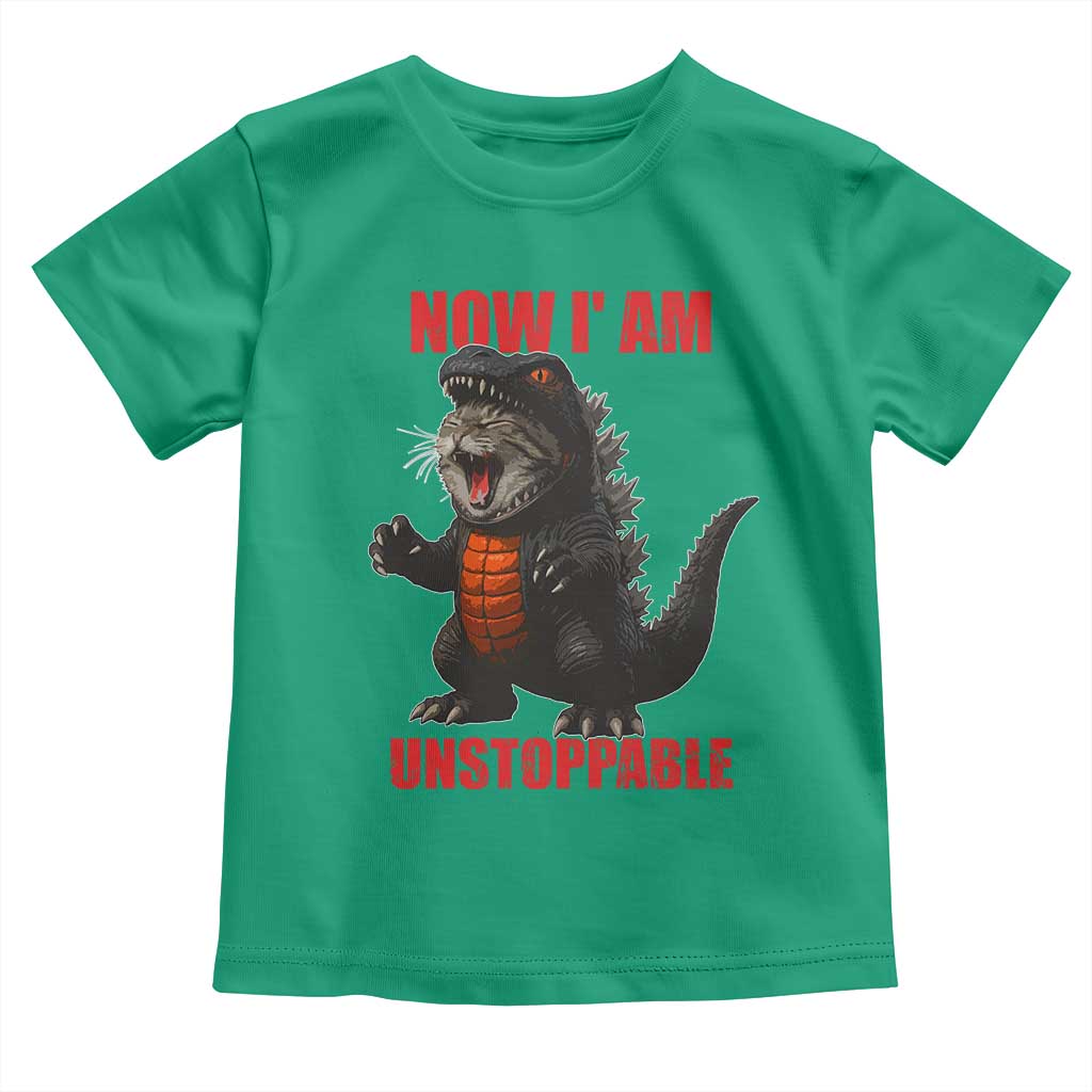 Now I Am Unstoppable Toddler T Shirt Funny Cat Japanese Anime Kawaii TS14 Irish Green Print Your Wear