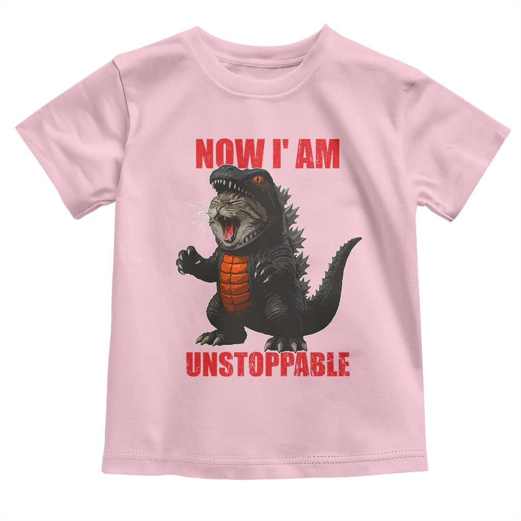 Now I Am Unstoppable Toddler T Shirt Funny Cat Japanese Anime Kawaii TS14 Light Pink Print Your Wear
