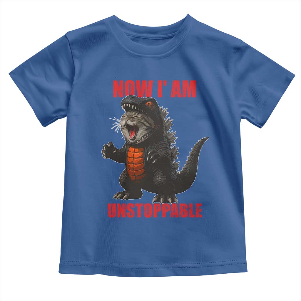 Now I Am Unstoppable Toddler T Shirt Funny Cat Japanese Anime Kawaii TS14 Royal Blue Print Your Wear