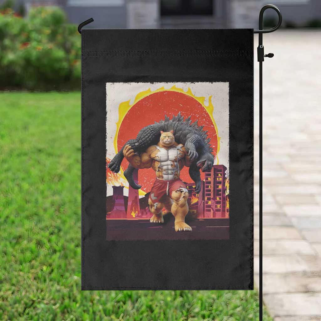 Japanese Kaiju Cat Cityscape Meme Garden Flag TS14 Print Your Wear