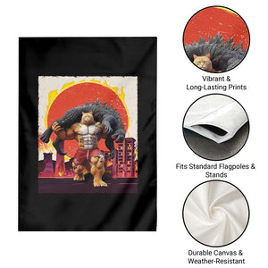 Japanese Kaiju Cat Cityscape Meme Garden Flag TS14 Print Your Wear