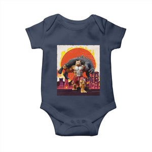 Japanese Kaiju Cat Cityscape Meme Baby Onesie TS14 Navy Print Your Wear