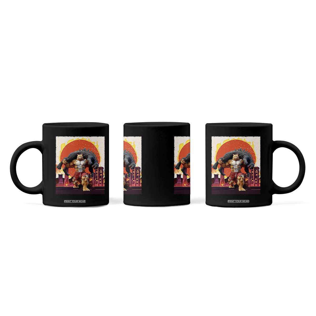 Japanese Kaiju Cat Cityscape Meme Coffee Mug TS14 Print Your Wear
