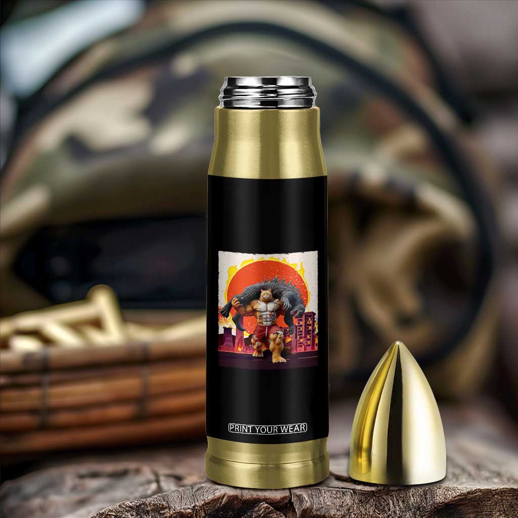 Japanese Kaiju Cat Cityscape Meme Bullet Tumbler TS14 Print Your Wear