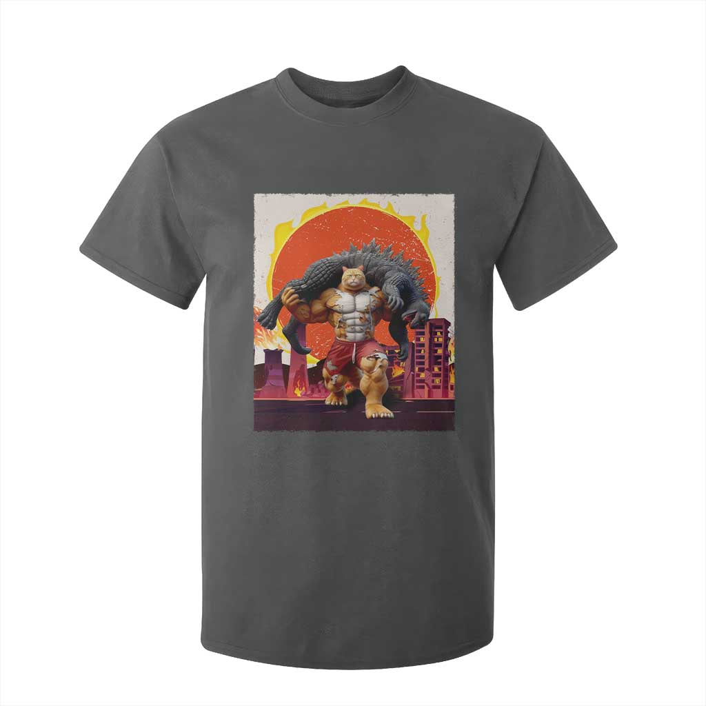 Japanese Kaiju Cat Cityscape Meme T Shirt For Kid TS14 Dark Heather Print Your Wear