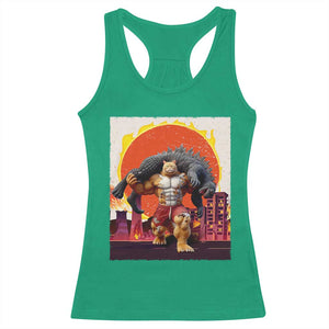 Japanese Kaiju Cat Cityscape Meme Racerback Tank Top TS14 Irish Green Print Your Wear