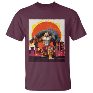 Japanese Kaiju Cat Cityscape Meme T Shirt TS14 Maroon Print Your Wear