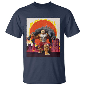 Japanese Kaiju Cat Cityscape Meme T Shirt TS14 Navy Print Your Wear