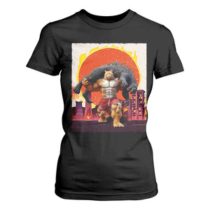 Japanese Kaiju Cat Cityscape Meme T Shirt For Women TS14 Black Print Your Wear