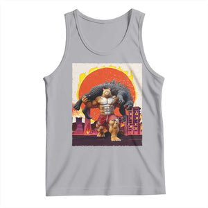 Japanese Kaiju Cat Cityscape Meme Tank Top TS14 Athletic Heather Print Your Wear