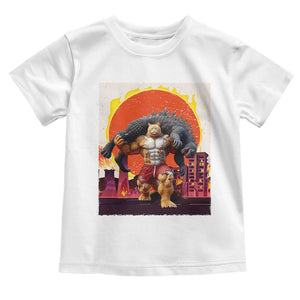 Japanese Kaiju Cat Cityscape Meme Toddler T Shirt TS14 White Print Your Wear