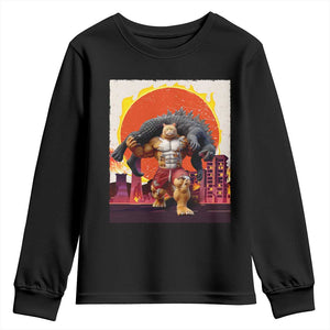 Japanese Kaiju Cat Cityscape Meme Youth Sweatshirt TS14 Black Print Your Wear