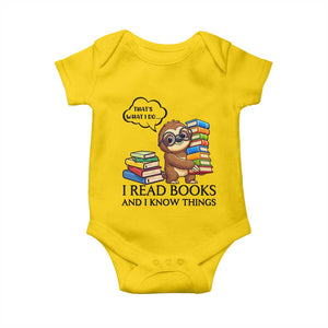 That Is What I Do I Read Books Baby Onesie Funny Sloth Book Lover TS14 Daisy Print Your Wear