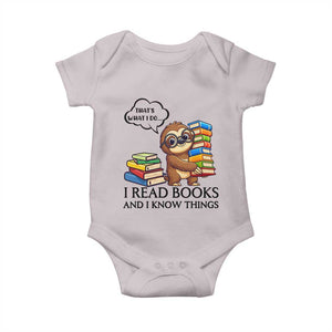 That Is What I Do I Read Books Baby Onesie Funny Sloth Book Lover TS14 Ice Gray Print Your Wear