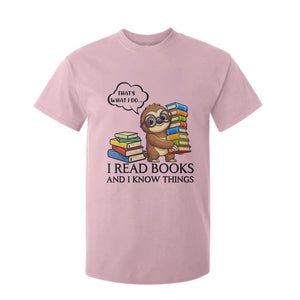 That Is What I Do I Read Books T Shirt For Kid Funny Sloth Book Lover TS14 Light Pink Print Your Wear