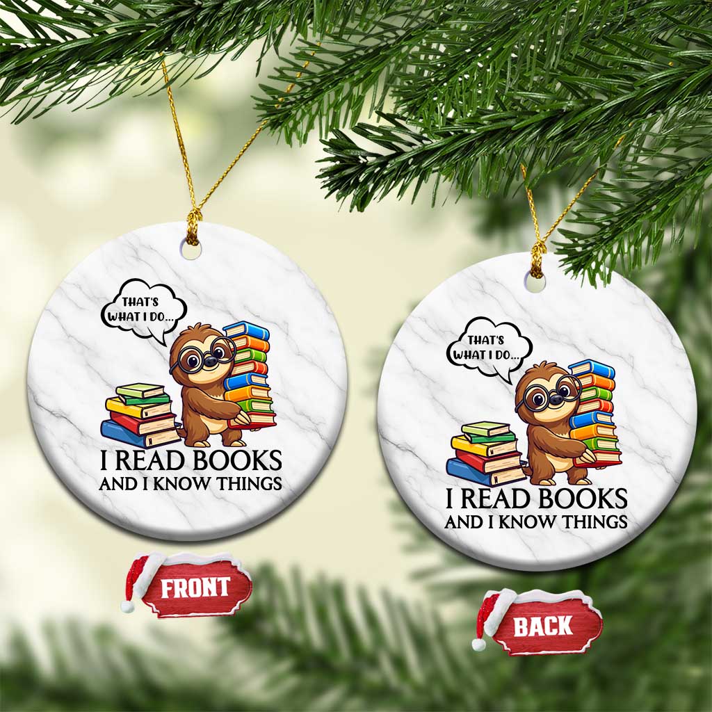 That Is What I Do I Read Books Ceramic Ornament Funny Sloth Book Lover TS14 1pc White Marble Print Your Wear