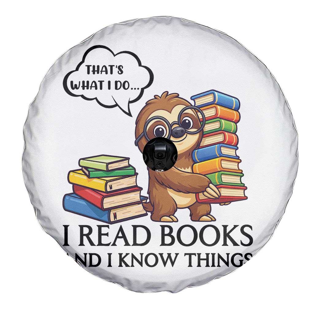 That Is What I Do I Read Books Spare Tire Cover Funny Sloth Book Lover TS14 Print Your Wear