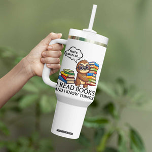 That Is What I Do I Read Books Tumbler With Handle Funny Sloth Book Lover TS14 Print Your Wear