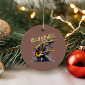 Rock And Roll Ceramic Ornament Funny Dionasaur Playing Guitar TS14 1pc Mocha Print Your Wear