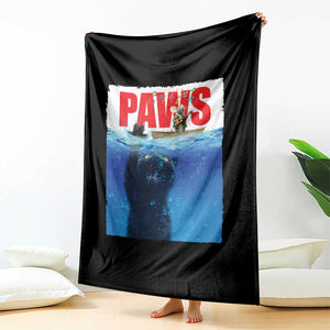 Funny Black Cat Throw Blanket PAWS Parody Kitten Mouse Humorous TS14 Print Your Wear
