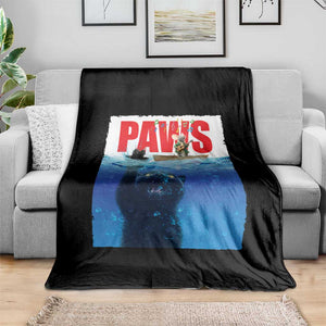 Funny Black Cat Throw Blanket PAWS Parody Kitten Mouse Humorous TS14 Print Your Wear