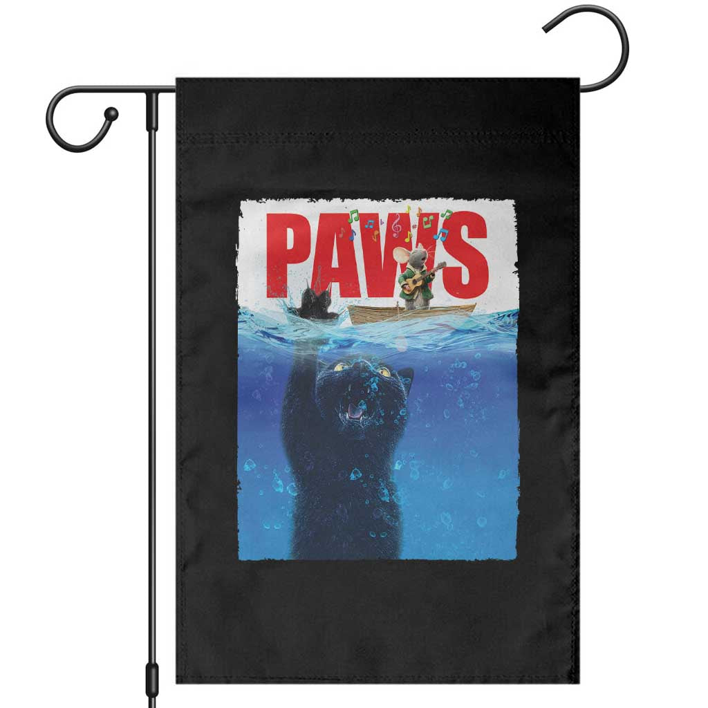 Funny Black Cat Garden Flag PAWS Parody Kitten Mouse Humorous TS14 Black Print Your Wear
