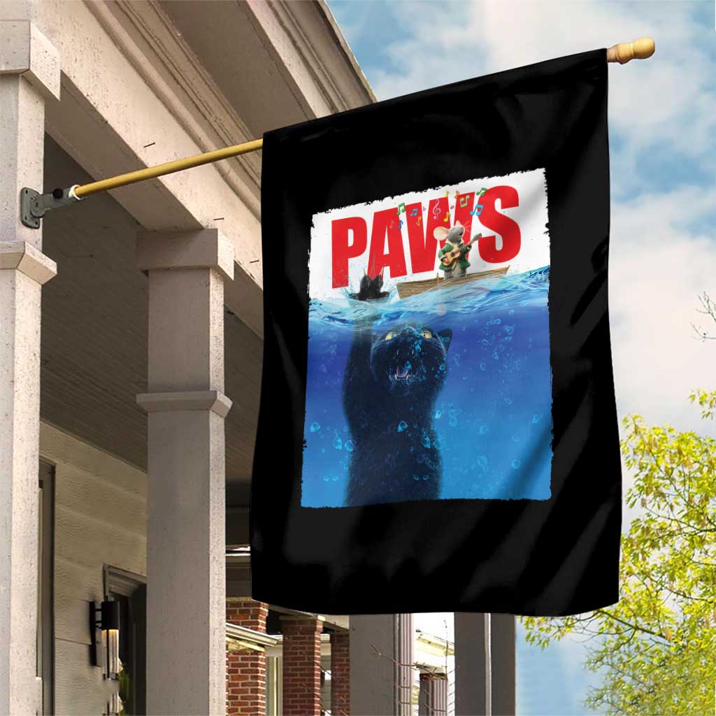 Funny Black Cat Garden Flag PAWS Parody Kitten Mouse Humorous TS14 Print Your Wear