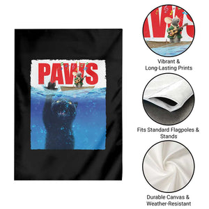 Funny Black Cat Garden Flag PAWS Parody Kitten Mouse Humorous TS14 Print Your Wear