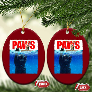 Funny Black Cat Ceramic Ornament PAWS Parody Kitten Mouse Humorous TS14 Print Your Wear