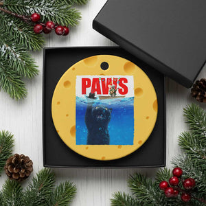 Funny Black Cat Ceramic Ornament PAWS Parody Kitten Mouse Humorous TS14 1pc Yellow Cheese Print Your Wear