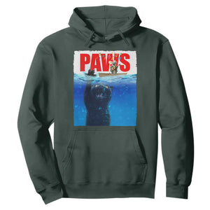 Funny Black Cat Hoodie PAWS Parody Kitten Mouse Humorous TS14 Dark Forest Green Print Your Wear