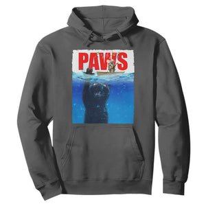 Funny Black Cat Hoodie PAWS Parody Kitten Mouse Humorous TS14 Dark Heather Print Your Wear