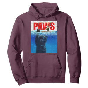Funny Black Cat Hoodie PAWS Parody Kitten Mouse Humorous TS14 Maroon Print Your Wear