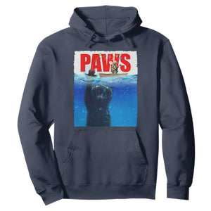 Funny Black Cat Hoodie PAWS Parody Kitten Mouse Humorous TS14 Navy Print Your Wear