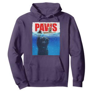 Funny Black Cat Hoodie PAWS Parody Kitten Mouse Humorous TS14 Purple Print Your Wear