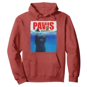 Funny Black Cat Hoodie PAWS Parody Kitten Mouse Humorous TS14 Red Print Your Wear