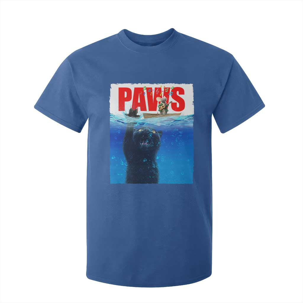 Funny Black Cat T Shirt For Kid PAWS Parody Kitten Mouse Humorous TS14 Royal Blue Print Your Wear