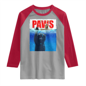 Funny Black Cat Raglan Shirt PAWS Parody Kitten Mouse Humorous TS14 Sport Gray Red Print Your Wear