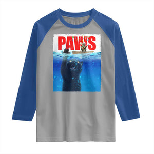 Funny Black Cat Raglan Shirt PAWS Parody Kitten Mouse Humorous TS14 Sport Gray Royal Print Your Wear