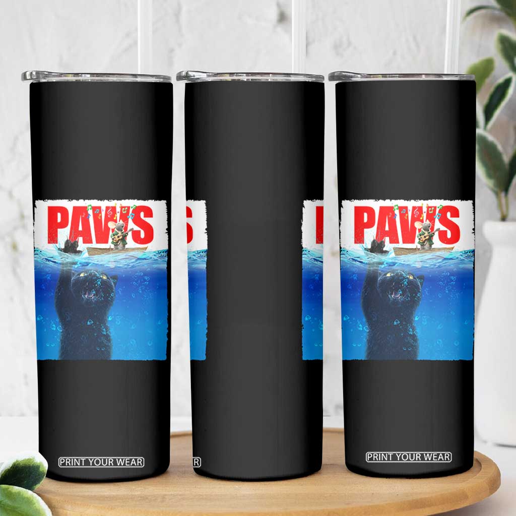 Funny Black Cat Skinny Tumbler PAWS Parody Kitten Mouse Humorous TS14 Print Your Wear