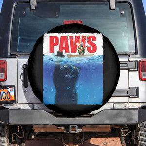 Funny Black Cat Spare Tire Cover PAWS Parody Kitten Mouse Humorous TS14 No hole Black Print Your Wear