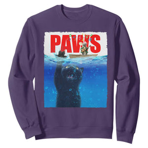 Funny Black Cat Sweatshirt PAWS Parody Kitten Mouse Humorous TS14 Purple Print Your Wear