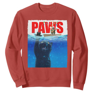 Funny Black Cat Sweatshirt PAWS Parody Kitten Mouse Humorous TS14 Red Print Your Wear