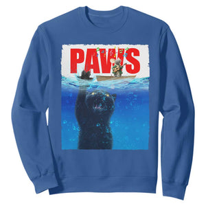 Funny Black Cat Sweatshirt PAWS Parody Kitten Mouse Humorous TS14 Royal Blue Print Your Wear