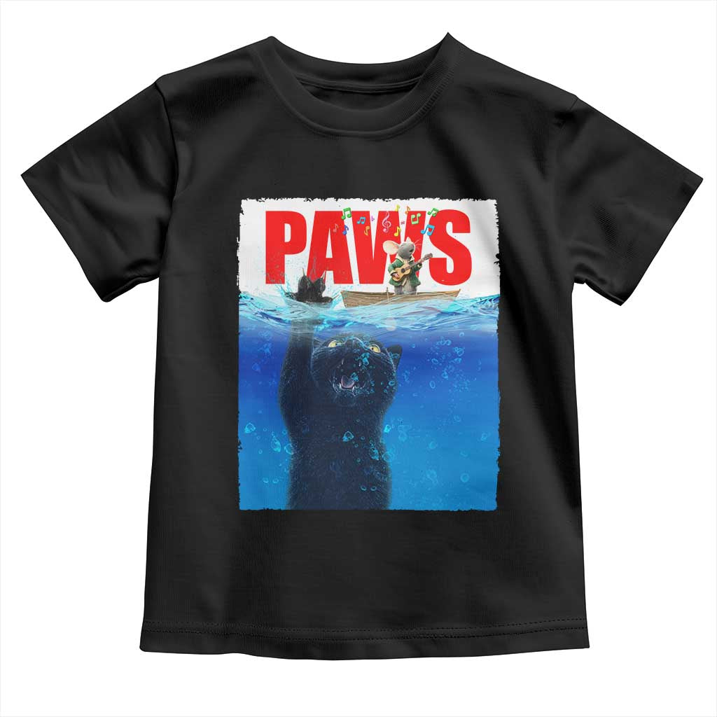Funny Black Cat Toddler T Shirt PAWS Parody Kitten Mouse Humorous TS14 Black Print Your Wear