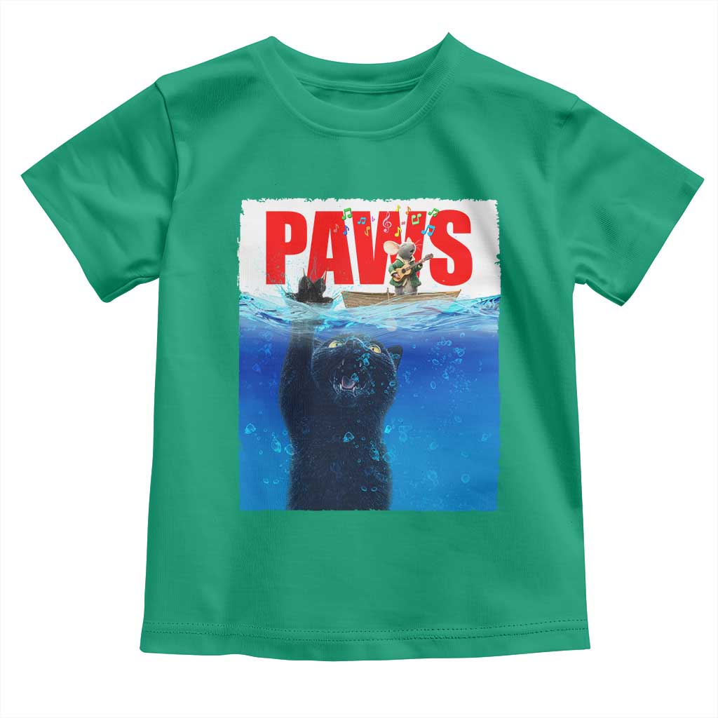 Funny Black Cat Toddler T Shirt PAWS Parody Kitten Mouse Humorous TS14 Irish Green Print Your Wear