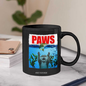 Paws Parody Coffee Mug Otter Chasing Bass Fish Ocean TS14 Print Your Wear