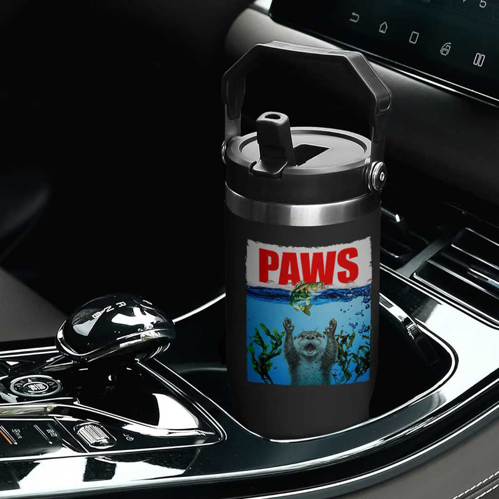 Paws Parody Flip Straw Tumbler Otter Chasing Bass Fish Ocean TS14 Print Your Wear