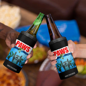 Paws Parody 4 in 1 Can Cooler Tumbler Otter Chasing Bass Fish Ocean TS14 Print Your Wear